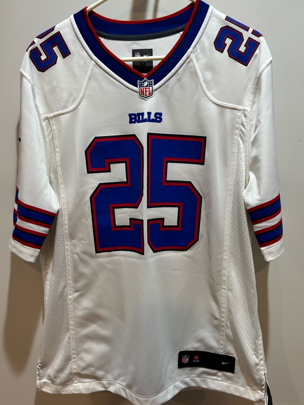 Nike White Buffalo Bills #25 McCoy Mens Jersey with Blue & Red Accents